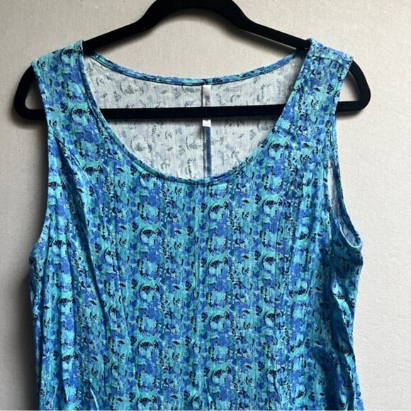 Blue Sky linen bamboo floral sleeveless dress Sz M - Picture 7 of 14